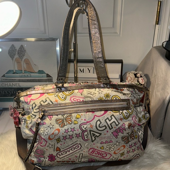 Coach Handbags - Coach Butterfly Large Bandana Grafitti Baby/Diaper Bag Purse GUC